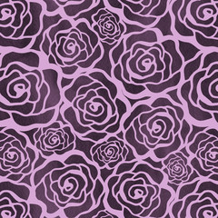 Watercolor seamless pattern with roses. Background for web pages, wedding invitations, save the date cards.