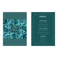 turquoise flower wedding invitation template