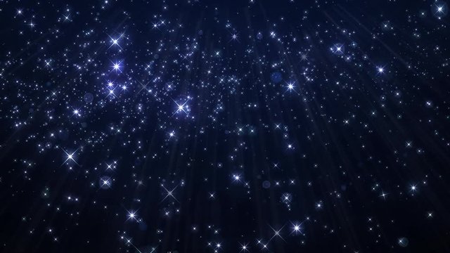 キラキラと綺麗に舞い散るファンタスティックな星　ループ　合成サンプル：https://youtu.be/OSULhh-qupU