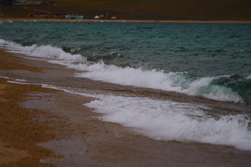 small waves Lake Baikal. Russia.