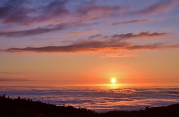 夕暮れの北アルプス 立山