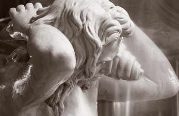 Catania - The nightly detail of Amenano fountain by Tito Angelini (1837).
