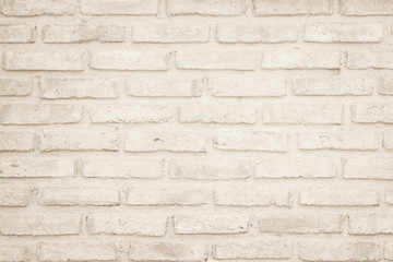 Wall cream brick wall texture background in room at subway. Brickwork stonework interior, rock old clean concrete grid uneven abstract weathered bricks tile design, horizontal architecture wallpaper.