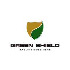 leaf and shield with good combination for logo design inspiration