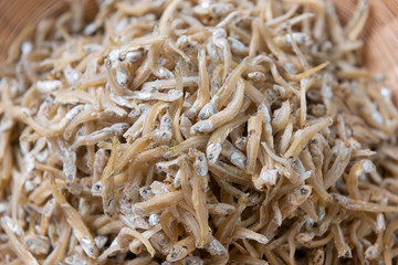 Sun dried anchovies used in Asian cuisine