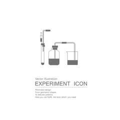 Chemical experiment diagram. Isolated on white background.