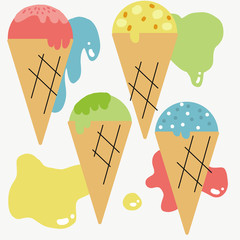 ポップなアイスクリーム・編集可能 / イメージを伝えるコンセプト素材