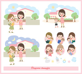 Nursery and kindergarten illustration set