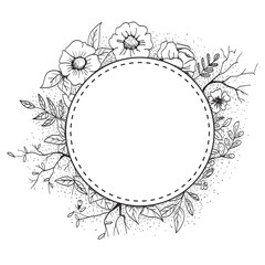 Hand drawn flower shop logo design