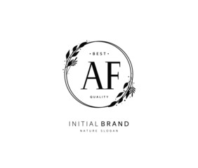 A F AF Beauty vector initial logo, handwriting logo of initial signature, wedding, fashion, jewerly, boutique, floral and botanical with creative template for any company or business.