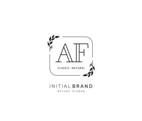 A F AF Beauty vector initial logo, handwriting logo of initial signature, wedding, fashion, jewerly, boutique, floral and botanical with creative template for any company or business.