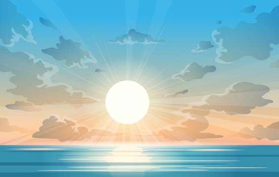 Ocean sunrise illustration