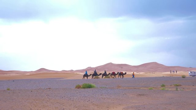 Landscape and dunes in the Merzouga Desert in Morocco
