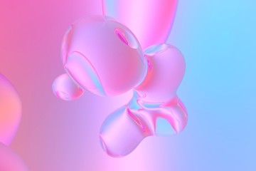 Beauty and fashion concept 3d rendering background. Pretty colored bubbles background. Fresh air and perspective space background. Abstract illustration.