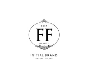 F FF Beauty vector initial logo, handwriting logo of initial signature, wedding, fashion, jewerly, boutique, floral and botanical with creative template for any company or business.