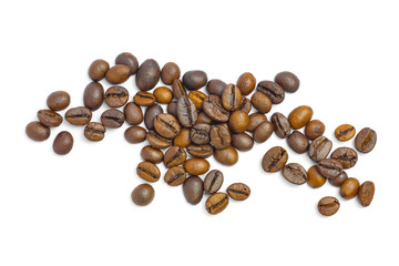 Coffee beans isolated on white background