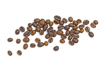 Coffee beans isolated on white background