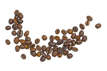 Coffee beans isolated on white background