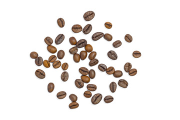 Coffee beans isolated on white background