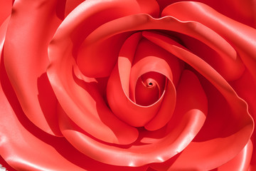 close - up of artificial plastic flower rose petals