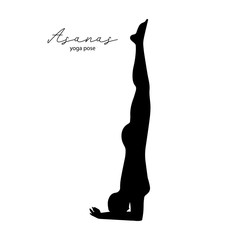 Yoga Pose - asanas - Black Icon Isolated on White Background