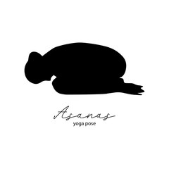Yoga Pose - asanas - Black Icon Isolated on White Background
