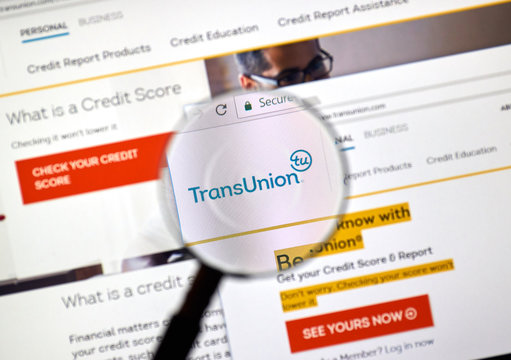 Transunion web site under magnifying glass
