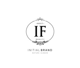 I F IF Beauty vector initial logo, handwriting logo of initial signature, wedding, fashion, jewerly, boutique, floral and botanical with creative template for any company or business.