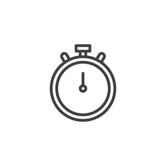 Stopwatch timer line icon. linear style sign for mobile concept and web design. Chronometer outline vector icon. Symbol, logo illustration. Vector graphics