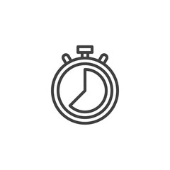 Stopwatch timer line icon. linear style sign for mobile concept and web design. Deadline time outline vector icon. Symbol, logo illustration. Vector graphics