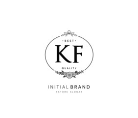 K F KF Beauty vector initial logo, handwriting logo of initial signature, wedding, fashion, jewerly, boutique, floral and botanical with creative template for any company or business.