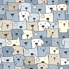 Foto op Plexiglas Honden Schattige hond naadloze patroon achtergrond. Vector illustratie.