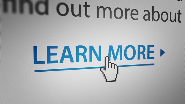 Mouse Cursor Clicking "Learn More" Text link 