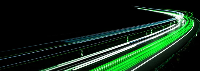 Photo sur Plexiglas Autoroute dans la nuit feux de voitures avec nuit. abstraction de traînées lumineuses