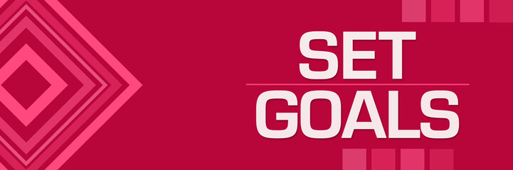 Set Goals Pink Squares Borders Horizontal 