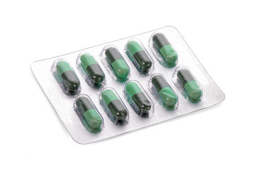 pills capsules isolated on white background