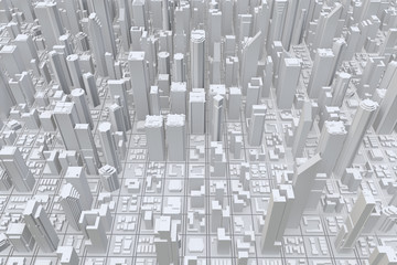 Aerial view of cityscape background. 3d rendering.