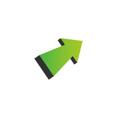 Arrow vector 3d button icon set green color on white background. Isolated interface line symbol for app, web and music digital illustration design. Application sign element collection.