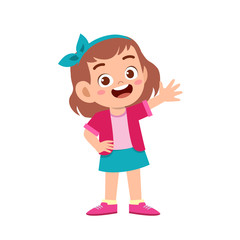 cute kid teen girl show facial expression
