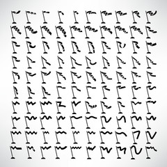 vector set of flag and pennant icons