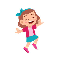 cute kid teen girl show facial expression