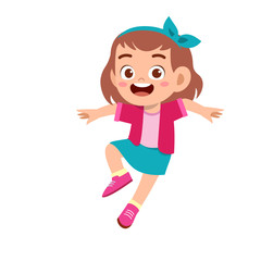 cute kid teen girl show facial expression