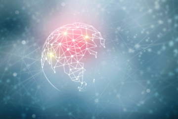 2d illustration Abstract futuristic electronic circuit technology background