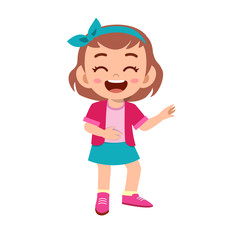 cute kid teen girl show facial expression