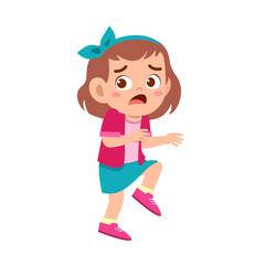 cute kid teen girl show facial expression