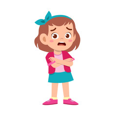 cute kid teen girl show facial expression