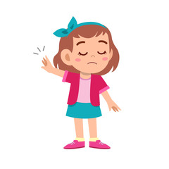 cute kid teen girl show facial expression
