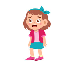 cute kid teen girl show facial expression