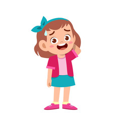 cute kid teen girl show facial expression