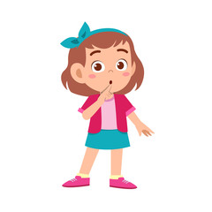 cute kid teen girl show facial expression